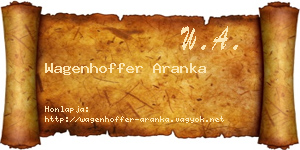 Wagenhoffer Aranka névjegykártya