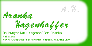 aranka wagenhoffer business card